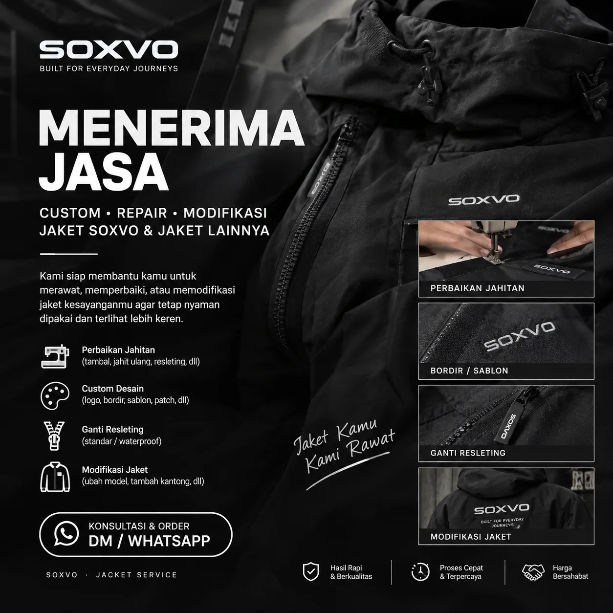 SOXVO JACKET SERVICE — MENERIMA JASA REPAIR, CUSTOM & MODIFIKASI JAKET!