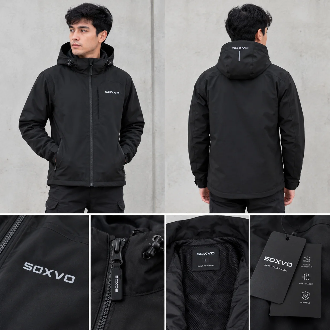 Jaket Outdoor Soxvo Original Hitam