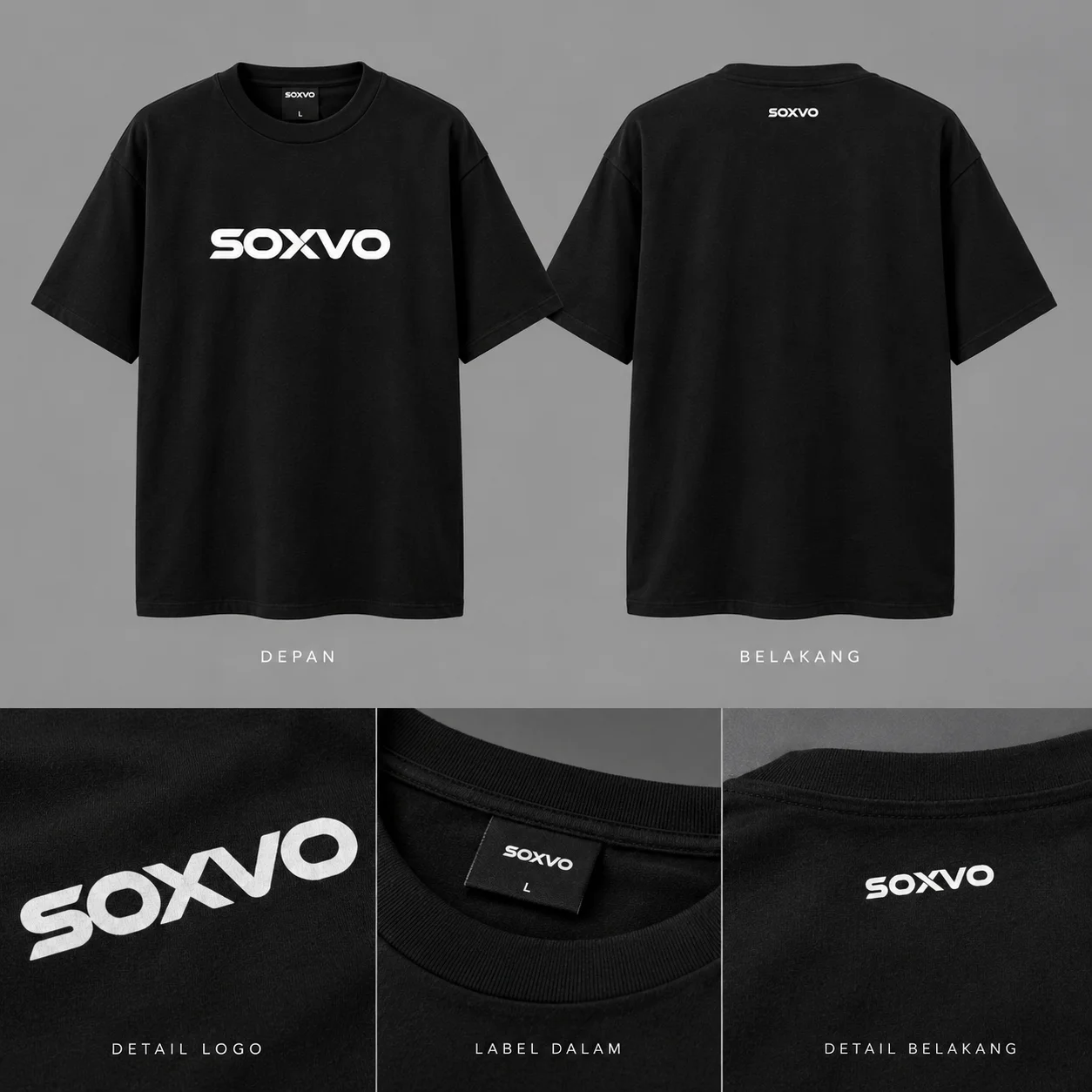 Baju Kaos Soxvo Original Black Tee