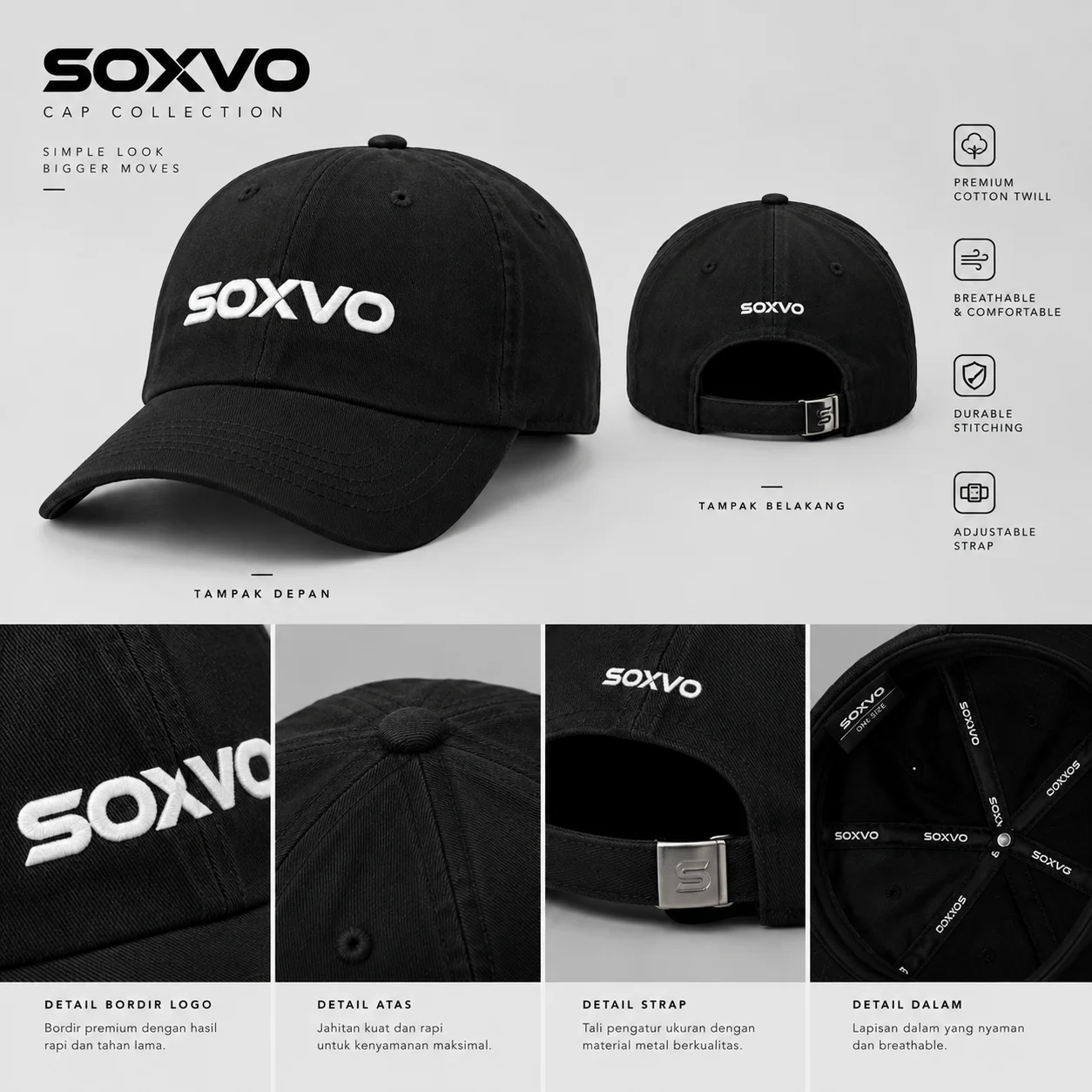 Topi Polo SOXVO Classic Black