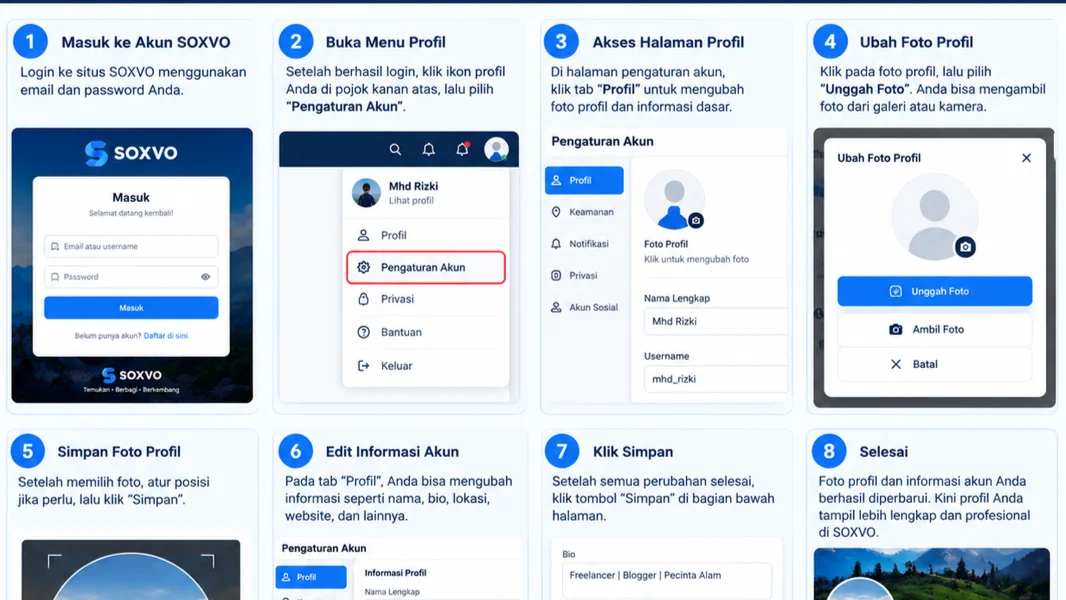 Cara Mengubah Foto Profil dan Informasi Account SOXVO